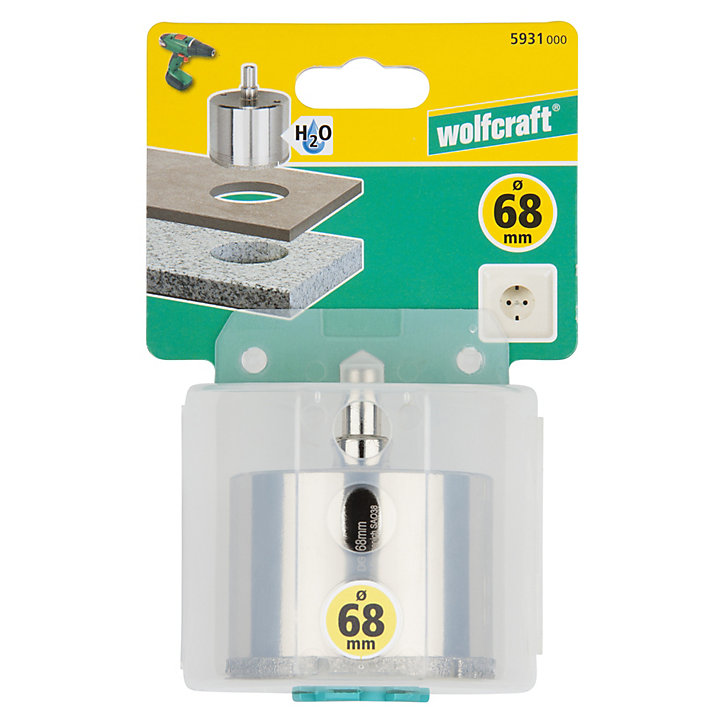 Trépan diamant Wolfraft Ceramic ø68 mm pour carrelage ou carreaux de faïence