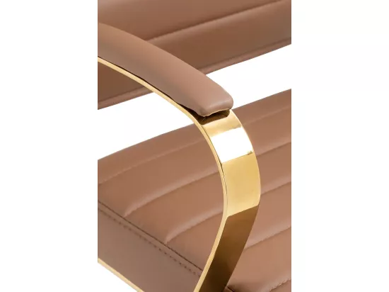 Chaise de bureau - Similicuir & Blanc - Marron clair - Havanna