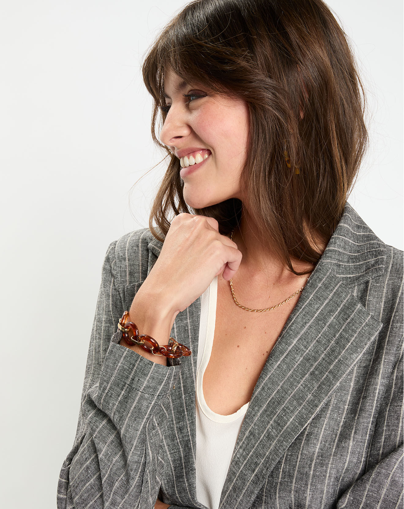 Lauren Vidal Veste en Lin mélangé Lima noir chiné