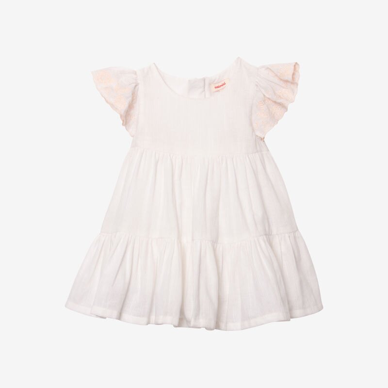 Robe bébé fille manches brodées blanche Catimini Blanc