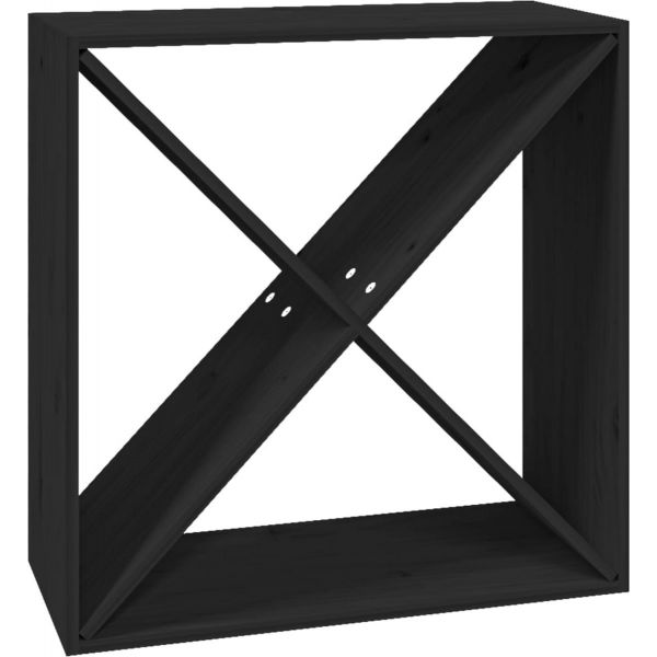 Garrafeira 62x25x62 cm Madeira de Pinho Maciça Preto - 821763