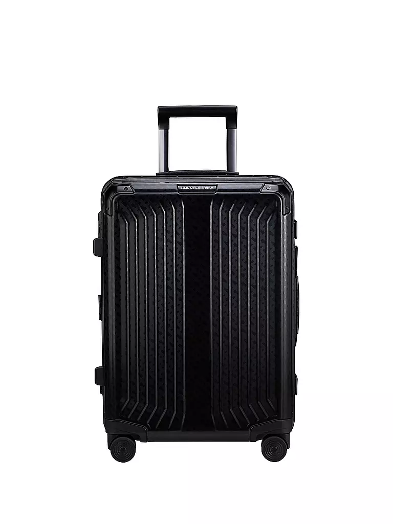 SAMSONITE Trolley BOSS SPINNER 55cm graphite monogram schwarz