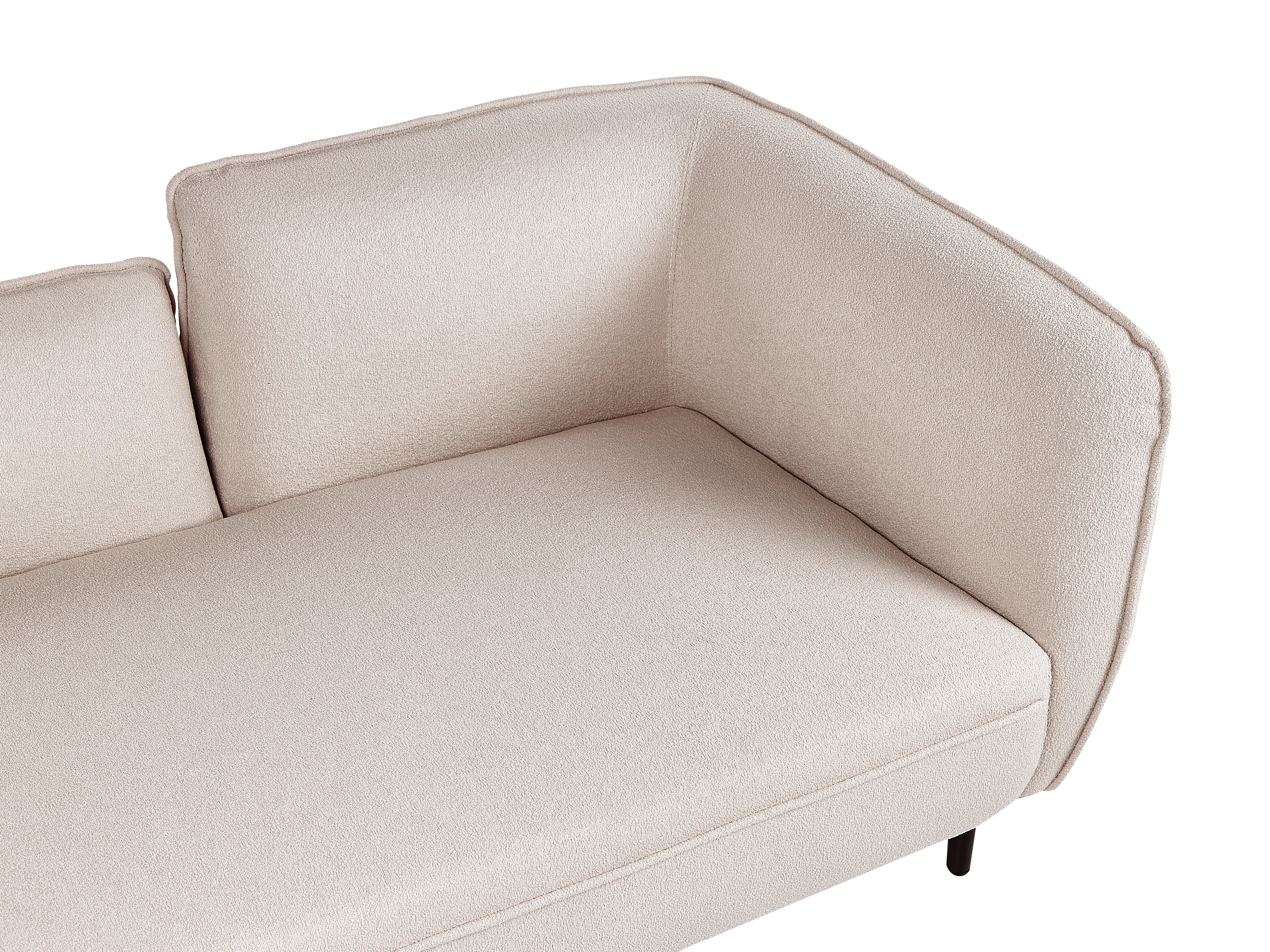 Rechtszijdige chaise longue CHEVANNES Bouclé Lichtbeige