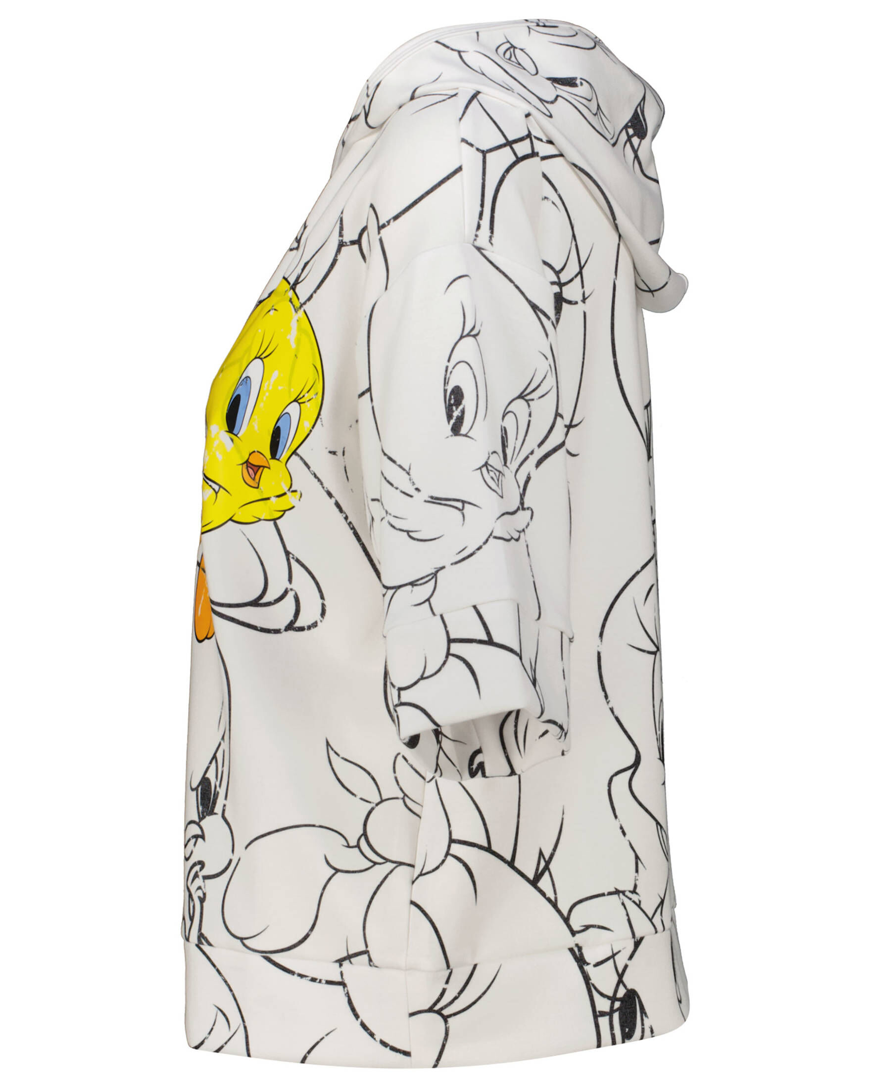 Princess goes Hollywood| Damen Sweatshirt mit Kapuze HOODY WITH TWEETY ALLOVER Kurzarm