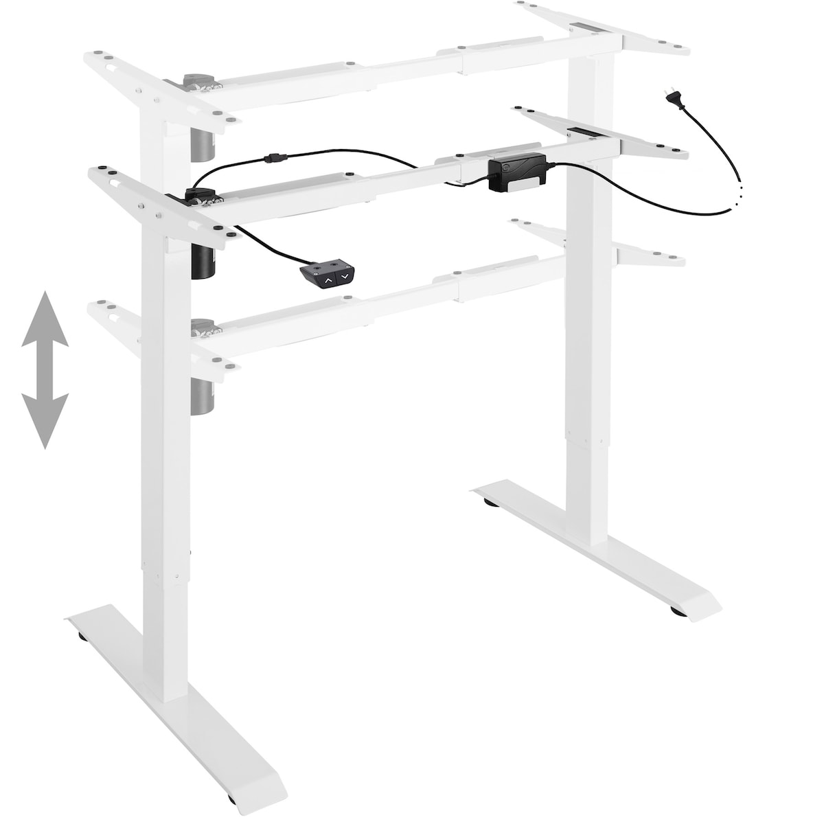 Bordunderstell Yannick 85-129x65x71-121cm - hvit