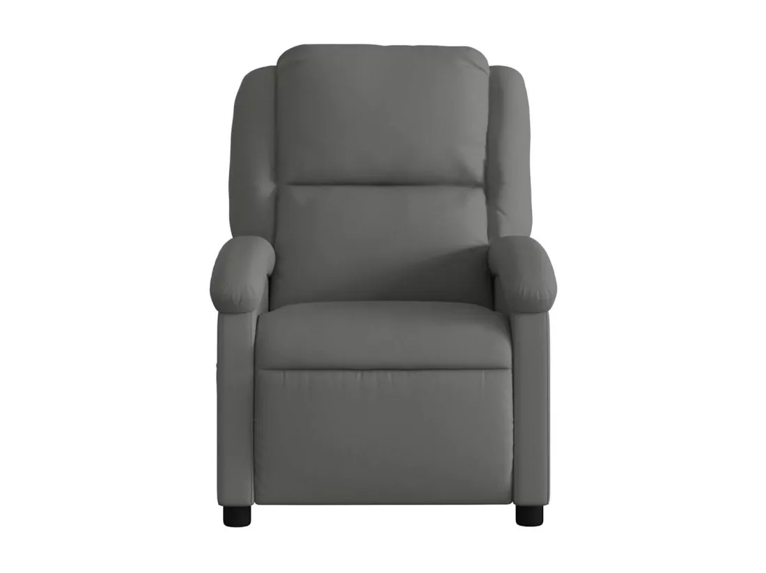 Fauteuil de massage inclinable gris cuir véritable