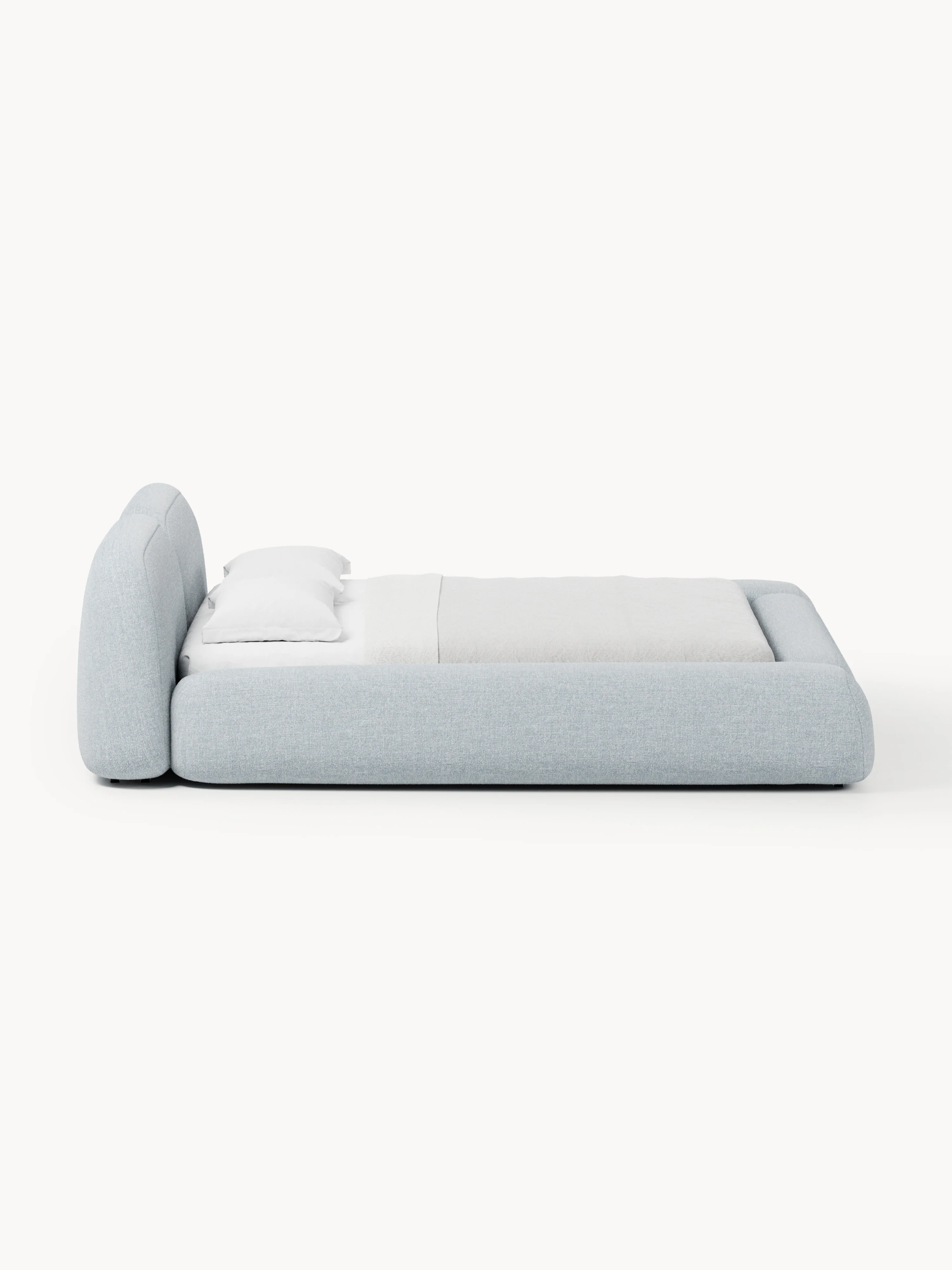 Bouclé gestoffeerd bed Wolke