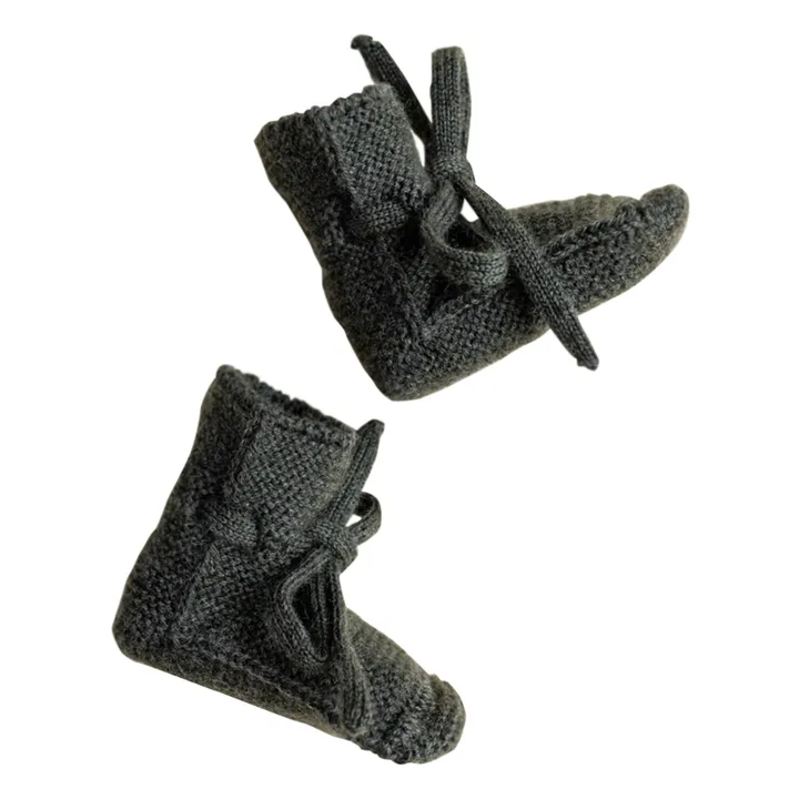 Hvid Chaussons Laine Mérinos | Vert sapin