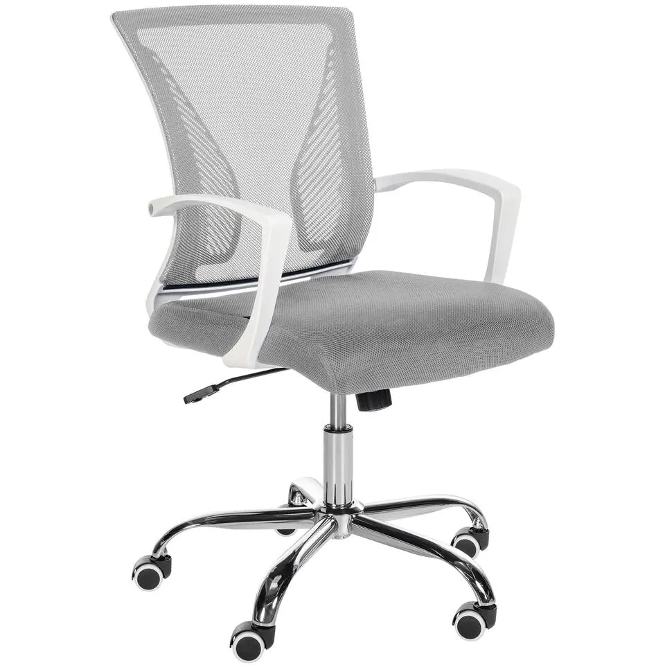 CLP Bureaustoel Tracy chroom Frame - Microfiber - licht grijs