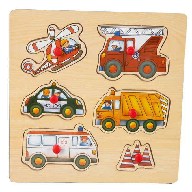 Besttoy - Holz-Puzzle - Einsatzfahrzeuge - 6 Teile