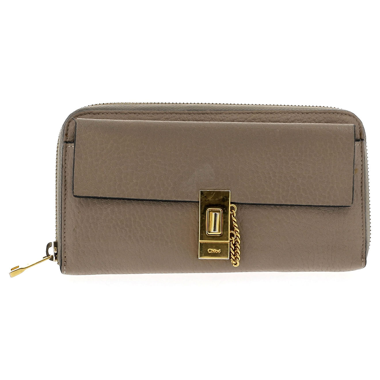 Chloé Portefeuille en Cuir taupe - Très bon état - 19x10 cm