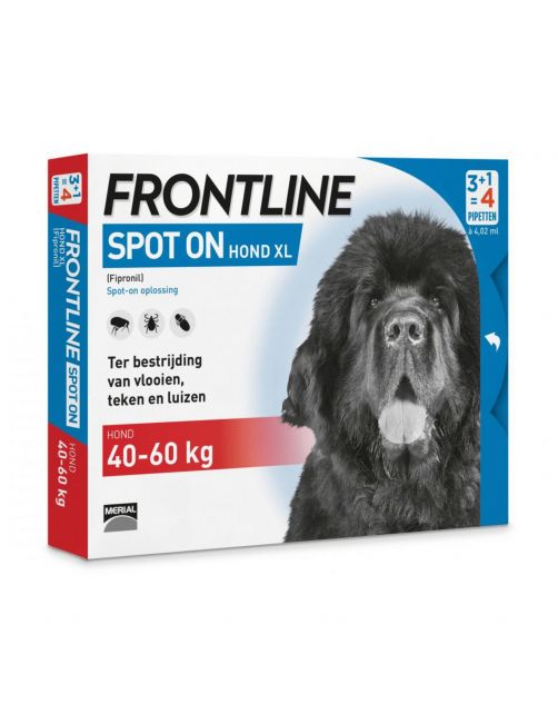 Frontline Spot On 4 Xlarge Hond Xlarge - Anti vlooien en tekenmiddel