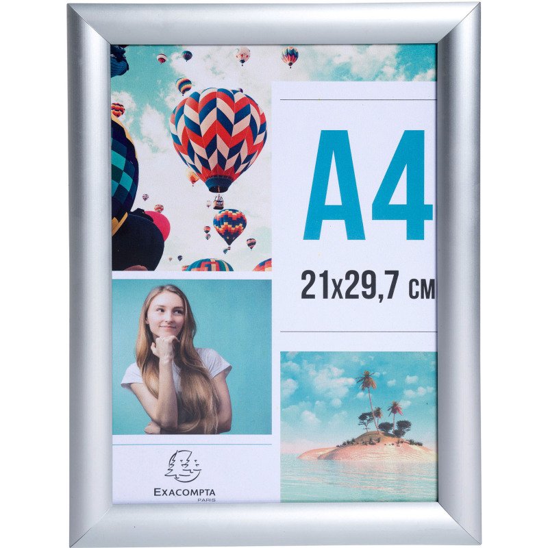 Cadre photo aluminium A4 - Argent
