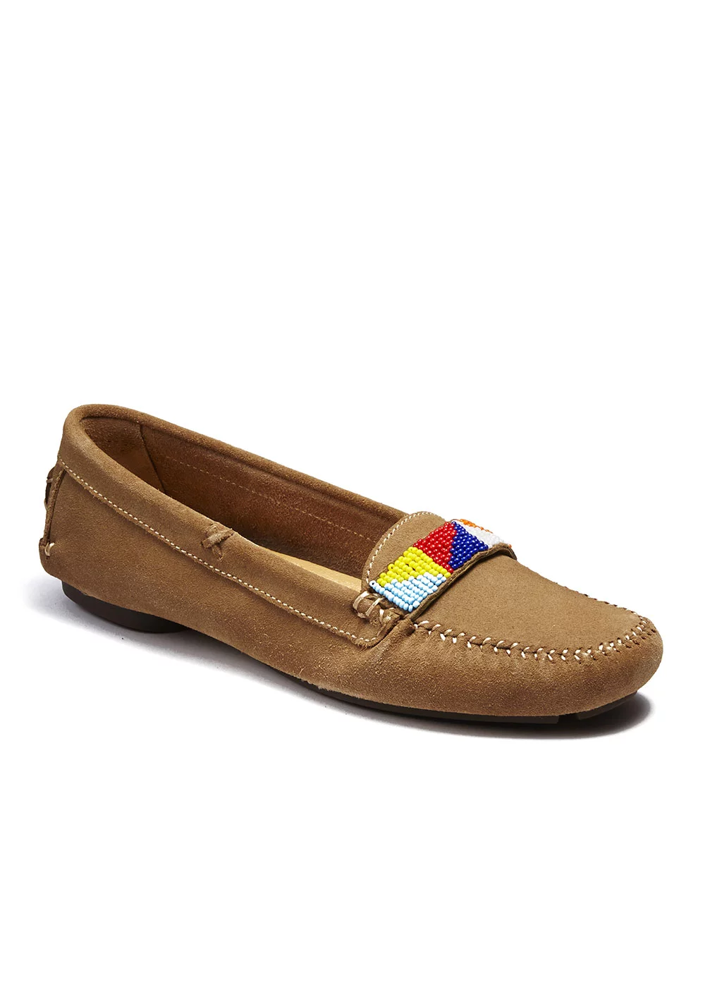 MOCASSIN INDIAN PEARLS VELOURS SABLE