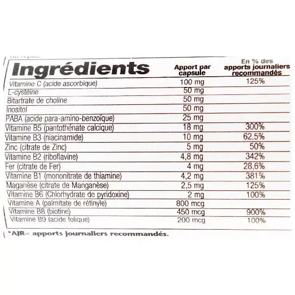 Nutrientes Capilares Solaray - 60 cápsulas