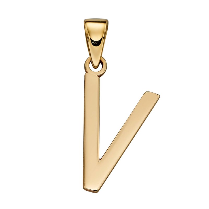 Collier lettre V en or 375/1000