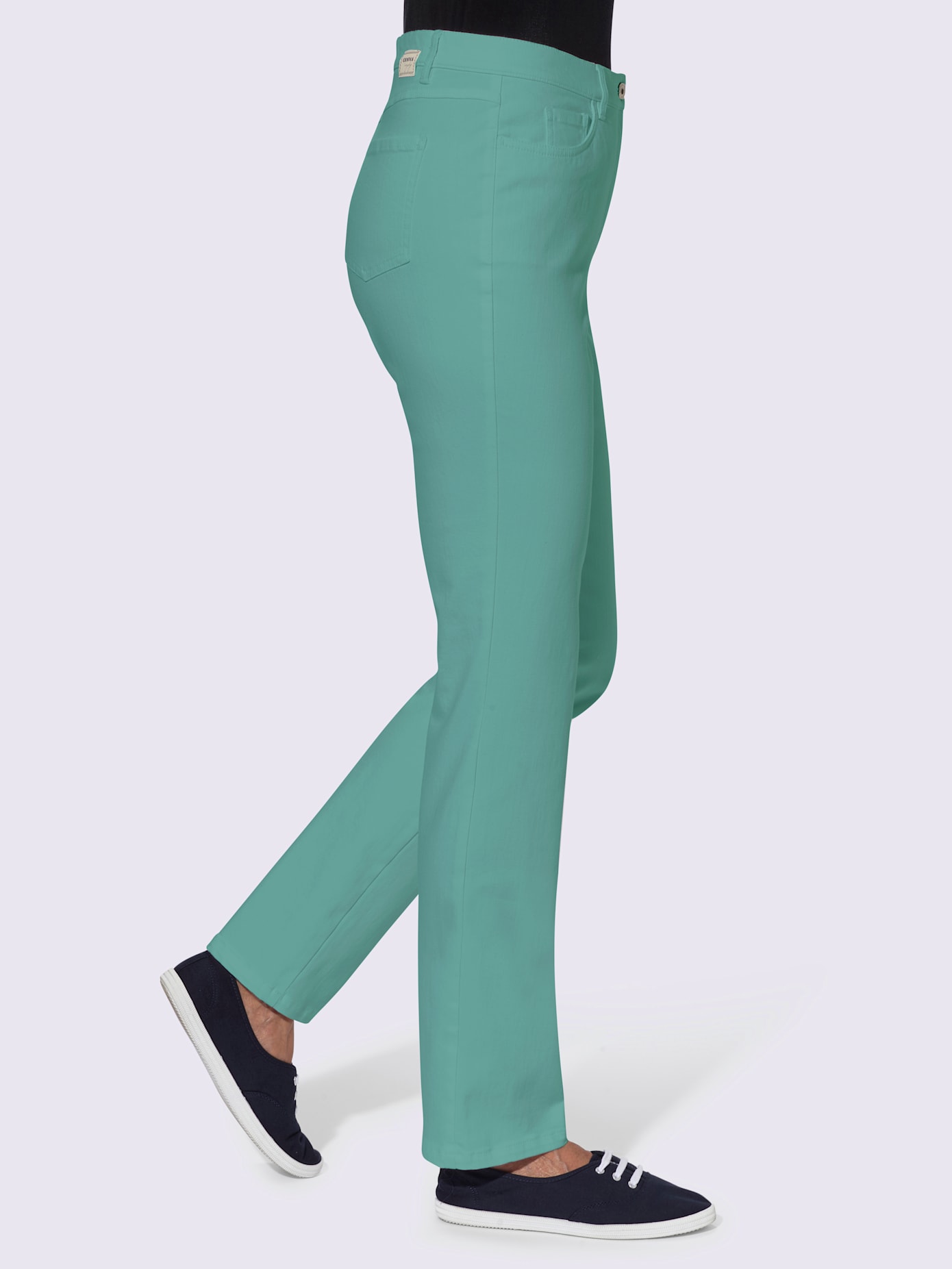 Pantalon mélanges matières perfect fit 4 poches coupes droite
