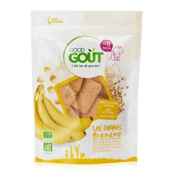 Good Goût Biscuits Carrés Banane +8m Bio 50g