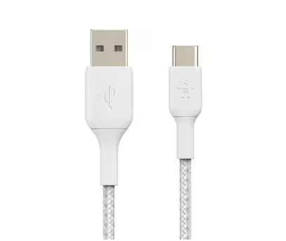 (1m) Boost Charge USB A auf USB C Ladekabel Nylon Datenkabel (CAB002BT1MWH) - Weiss