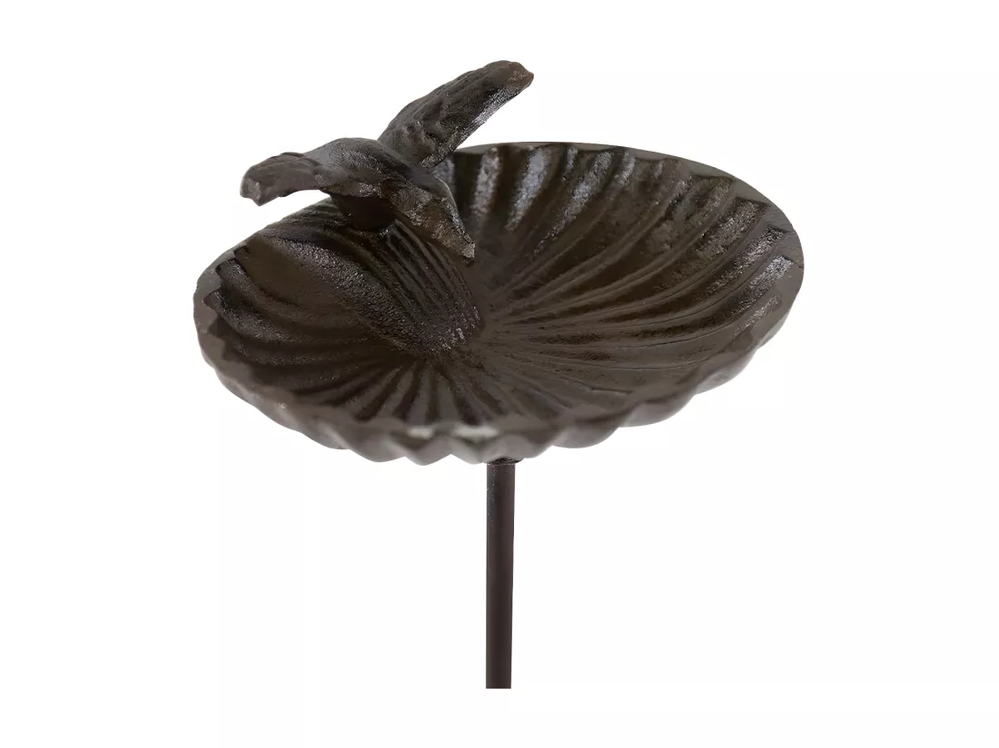 Abreuvoir oiseau sur pied fonte Fonte Marron - Décoration d'Autrefois