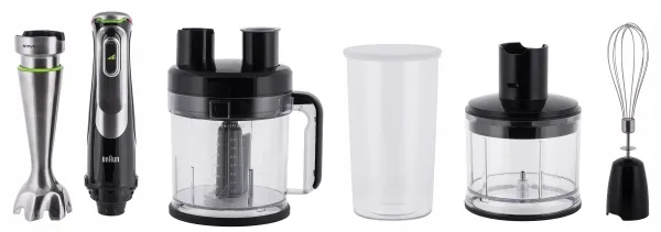 Braun MultiQuick 9 MQ 9195XLI, Nedsænkning blender, 2 L, Knusning af is, 1,2 m, 1200 W, Sort, Rustfrit stål