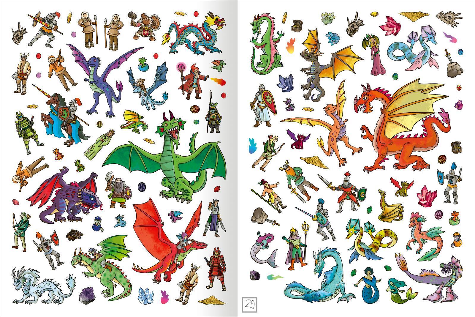 Das Metallic-Stickerbuch - Drachen