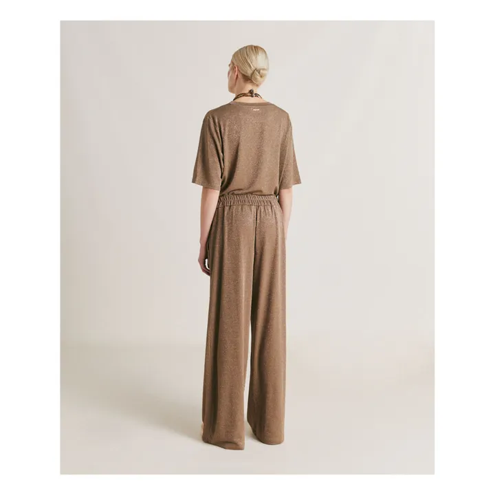 Momoni Pantalon Baccarat Métallisé | Argile