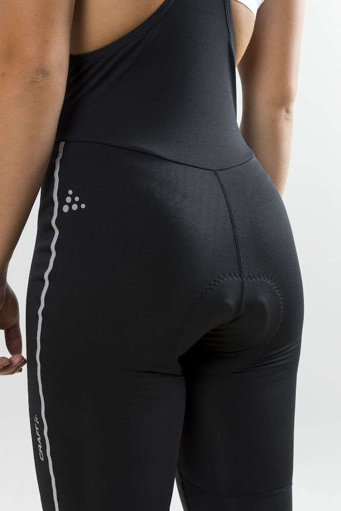 Craft Ideal Wind Fietsbroek Lang Met Bretels Zwart/Zilver Dames