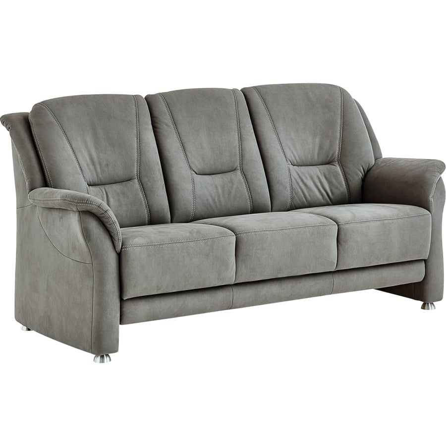 2,5er-Sofa Mainz Stoff grau, Boxspring-Polsterung