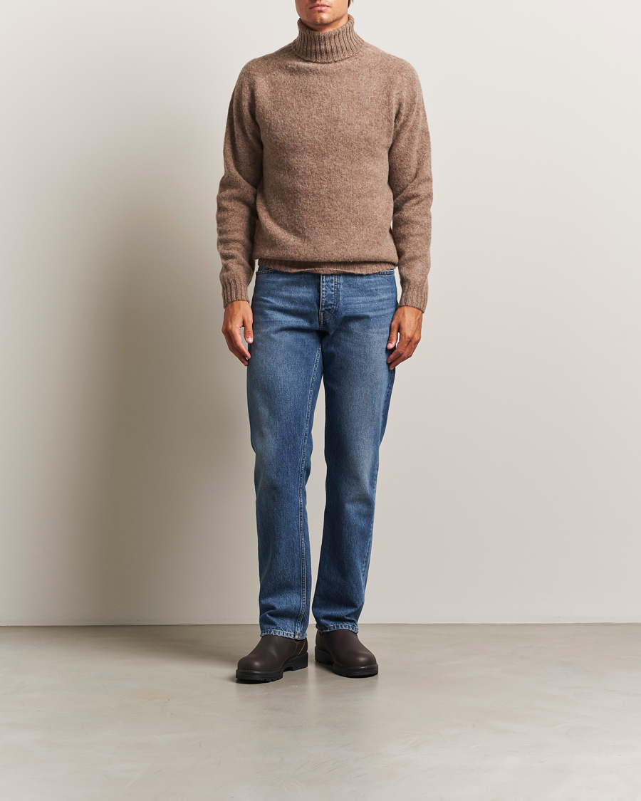 Harley Of Scotland Brushed Supersoft Lambswool Rollneck Tundra