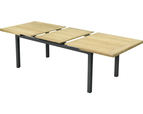 Bellavista Newport eettafel, 100 x 77 cm, aluminium/teakhout, grijs