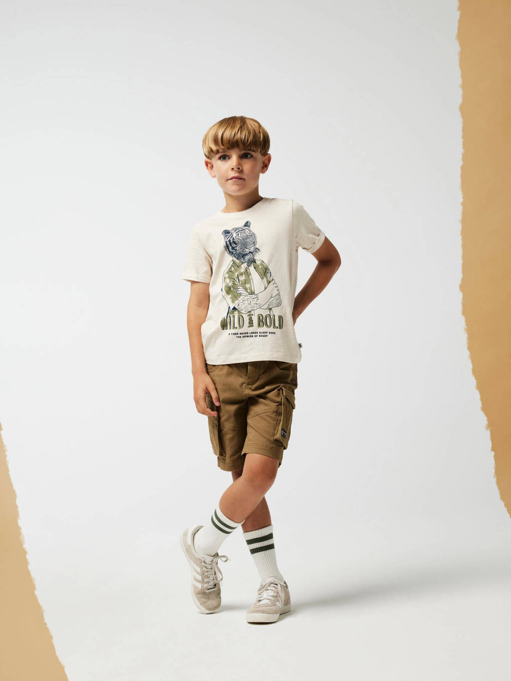 NAME IT regular fit cargo bermuda NKMRYAN bruin
