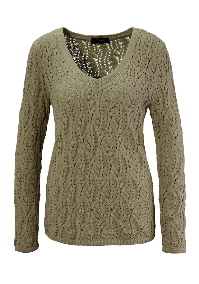 Aniston CASUAL Strickpullover , mit trendigem Ajour-Muster