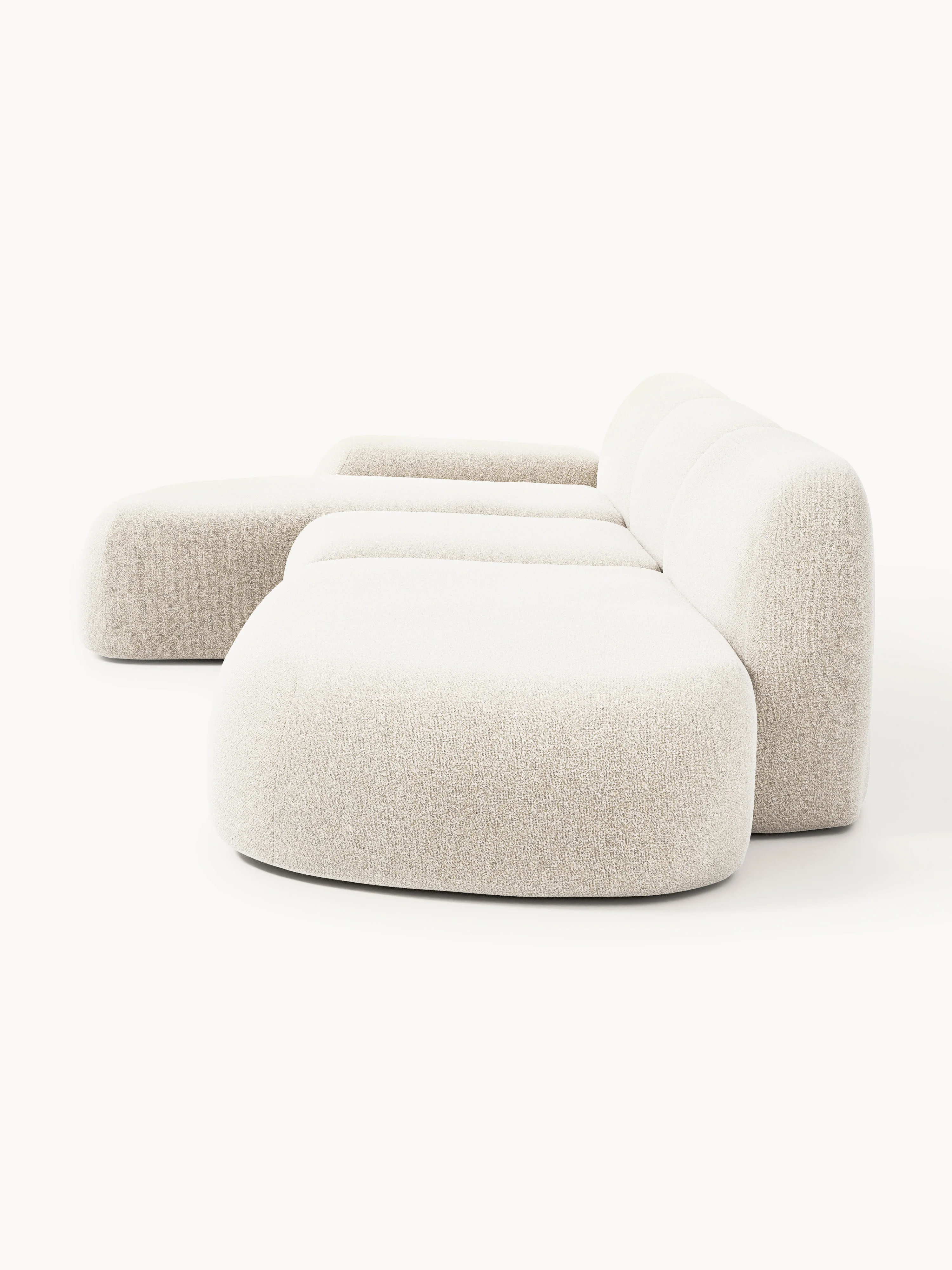 Modulaire bouclé hoekbank Wolke (4-zits) met chaise longue