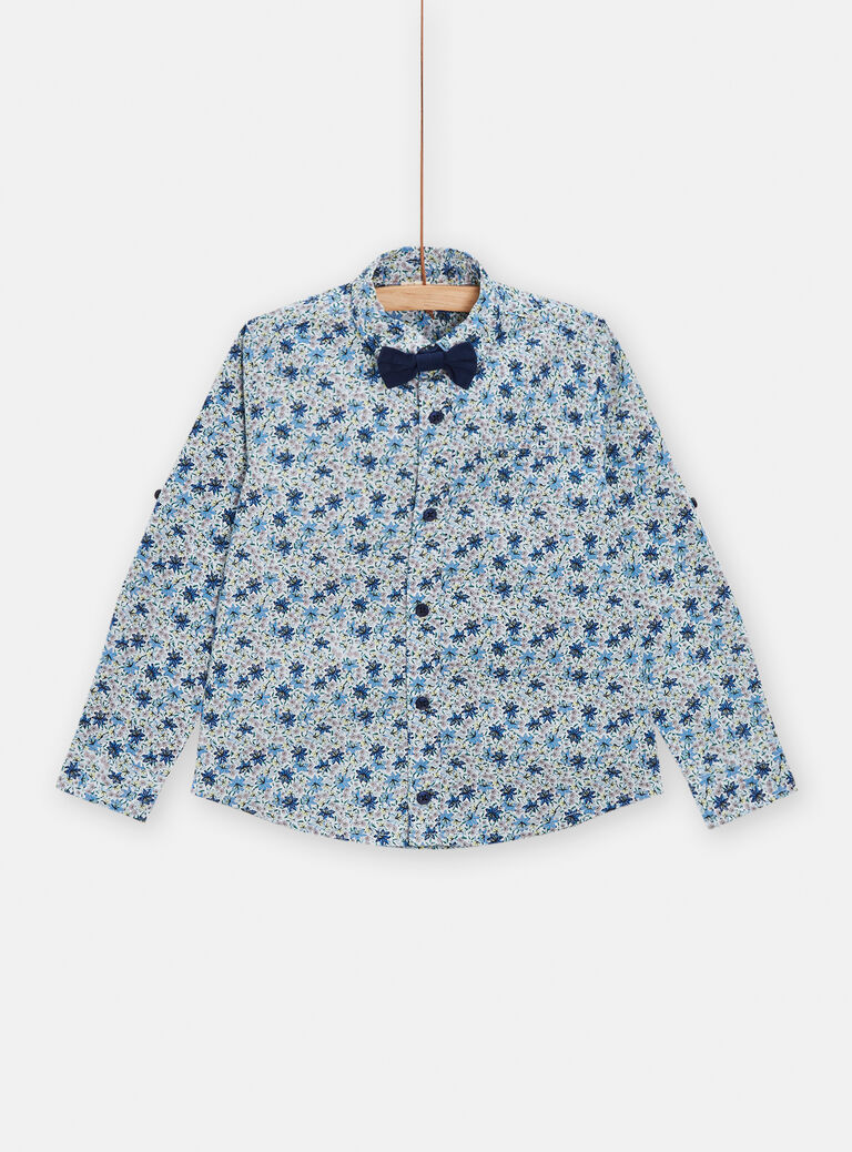 Chemise imprimée fleurie bleue pour garçon