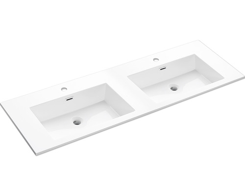 Verschil Dubbele Wastafel Industrieel 140 x 46 cm wit glanzend 36.011.89