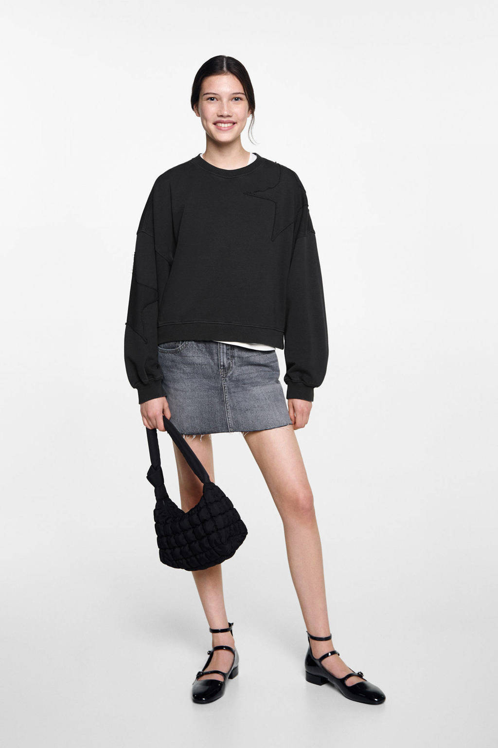MANGO TEEN sweater met sterren antraciet