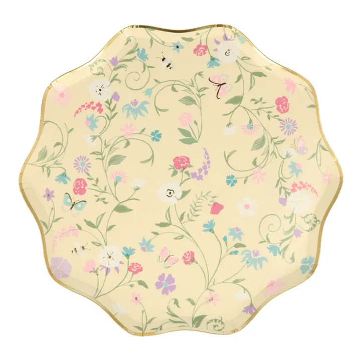 Meri Meri Petites assiettes en carton florales Ladurée - Set de 8