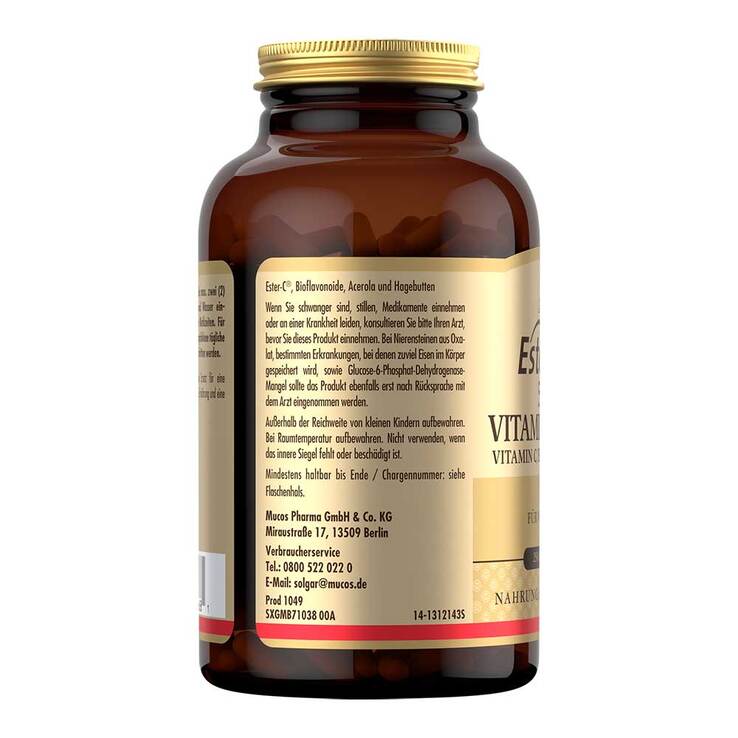 Solgar Ester-C Plus 500 mg Kapseln, 250 St