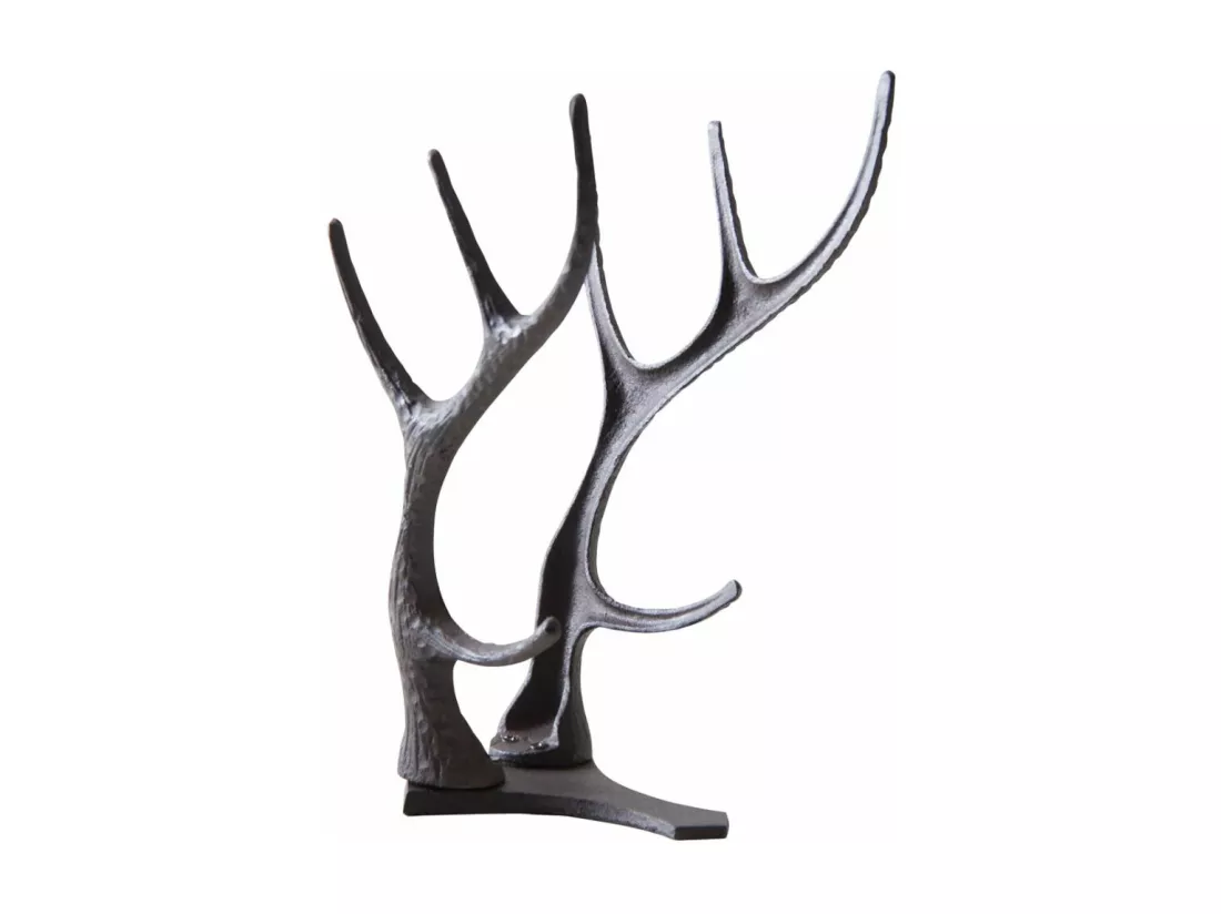 Porte-bouteilles cornes de cerf en fonte