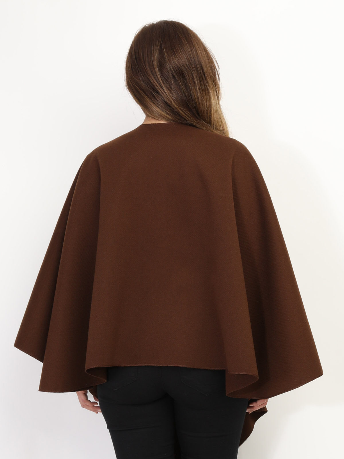 Poncho asymétrique croisé- Marron