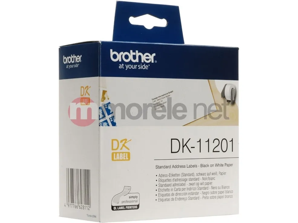 Brother DK-11201 label sort på hvid 29x90 mm - med 400 adresseetiketter