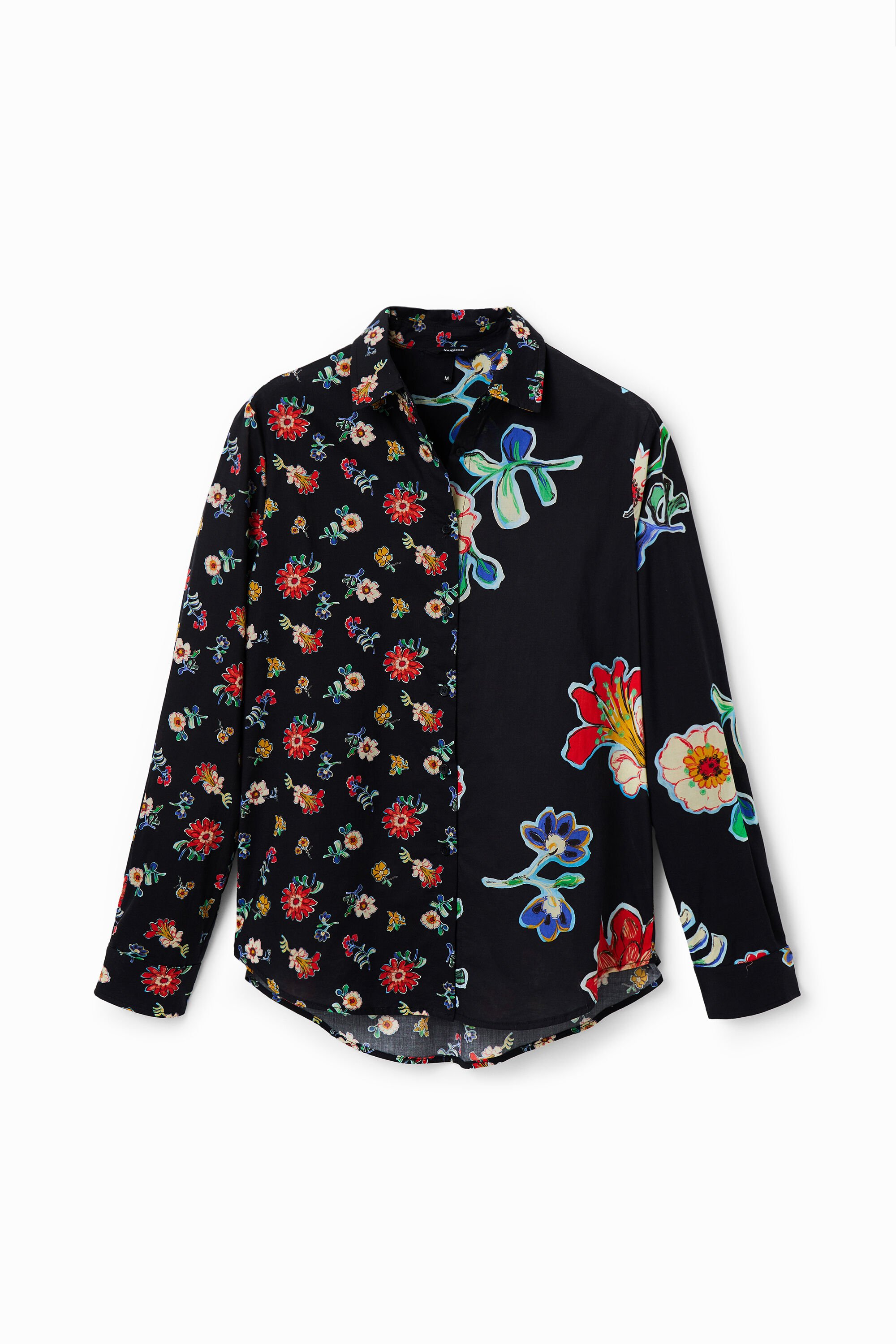 Chemise moitié-moitié fleurs
