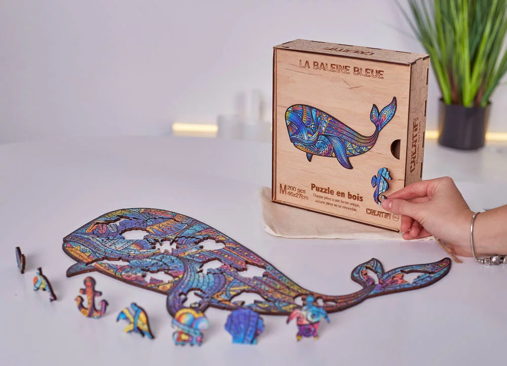 PUZZLE BOIS - LA BALEINE BLEUE
