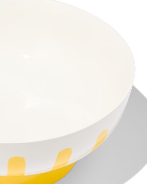 saladier sur pied Ø26cm - new bone blanc et jaune - vaisselle dépareillée