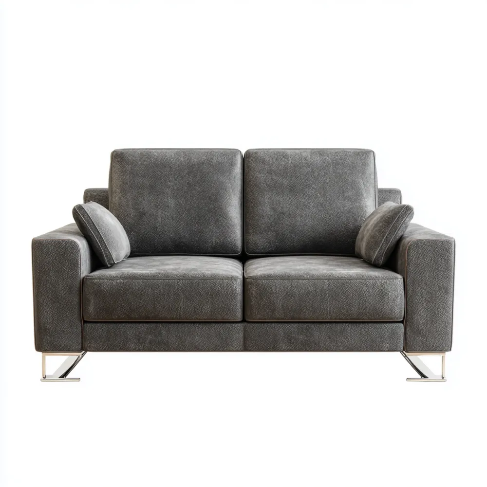 2-Sitzer-Sofa Leder 150x85x90 cm – Dunkelgrau – Modernes Design