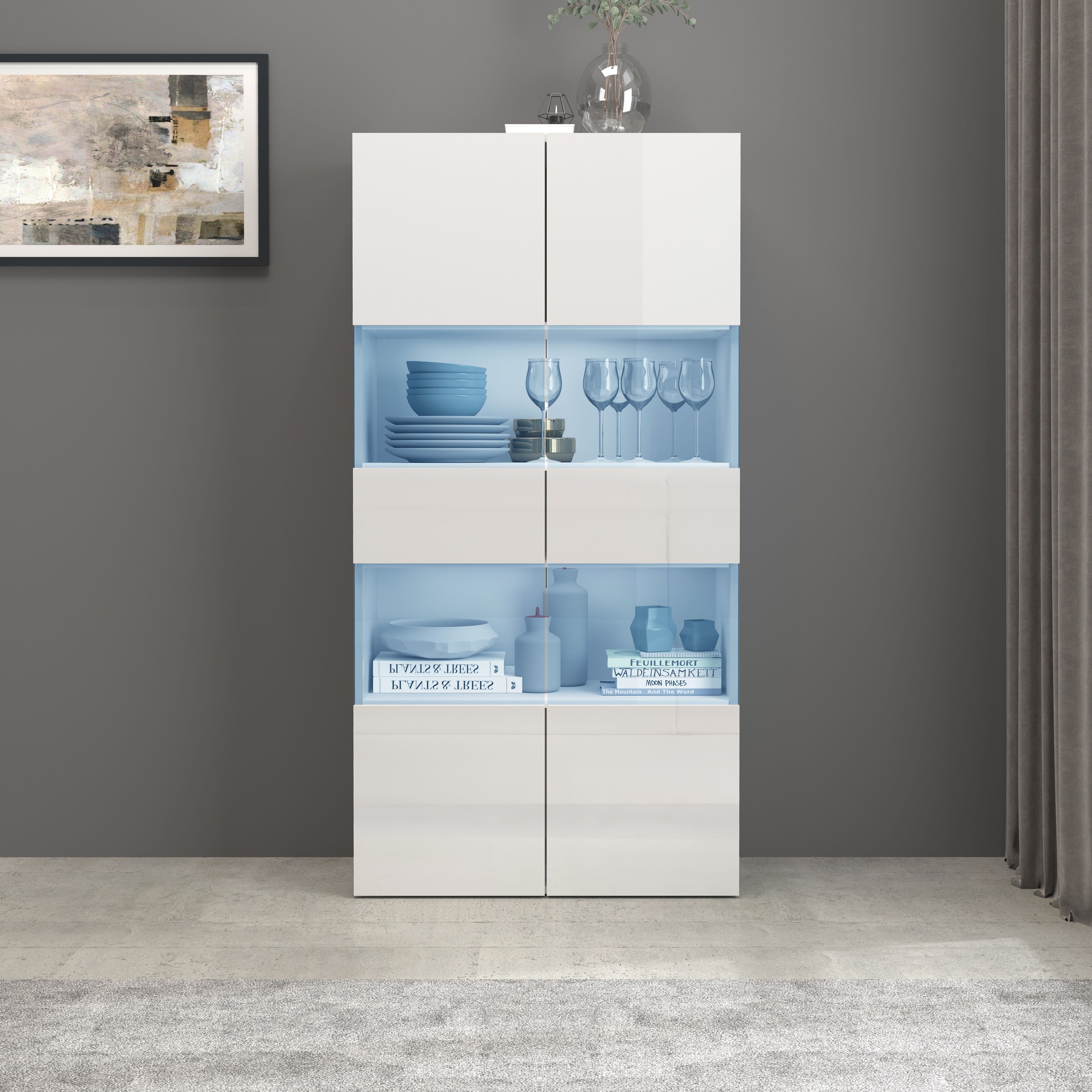 INOSIGN Vitrine »Egypt« 2 Glastüren, Front Hochglanz lackiert, Korpus matt