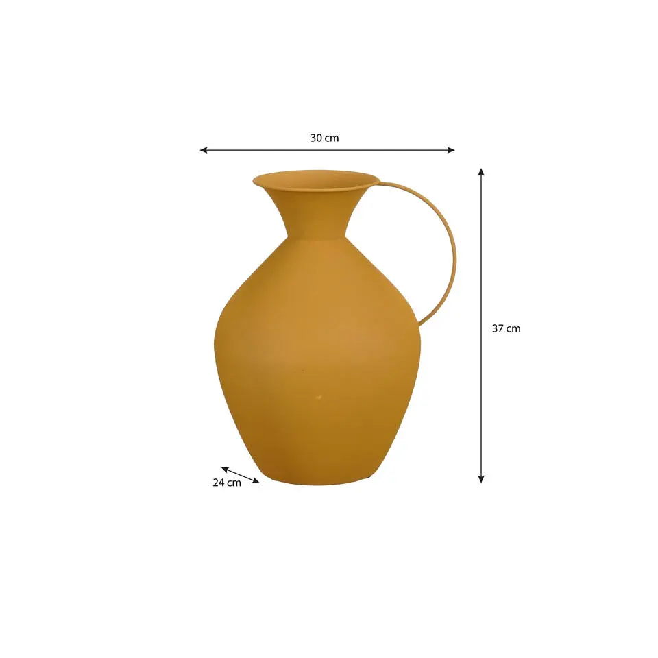 Mica Decorations Gyge Vaas - L30 x B24 x H37 cm - Metaal - Geel