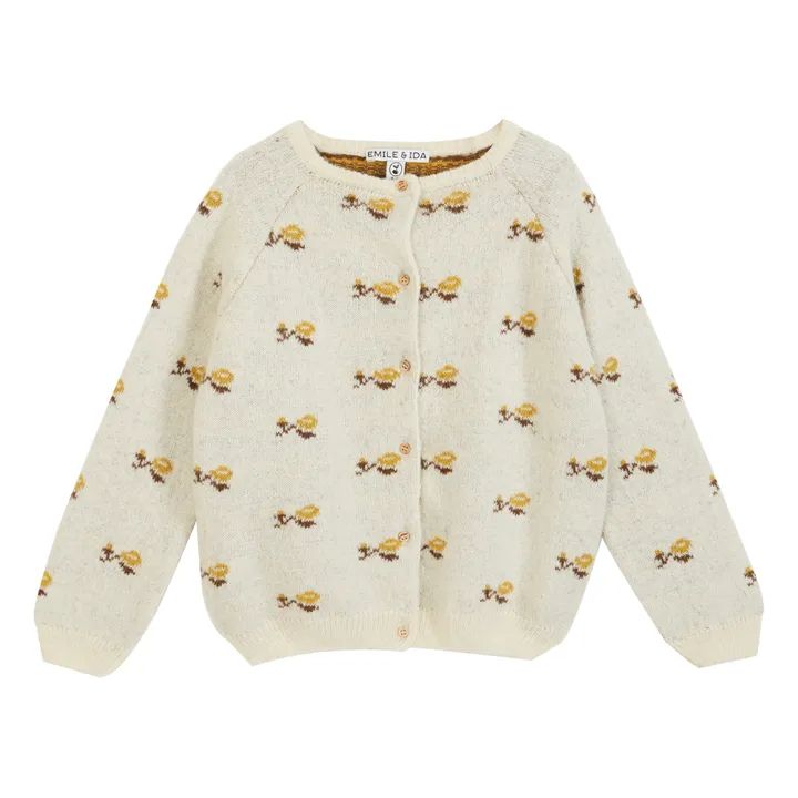 Emile et Ida Cardigan Jacquard Fleuri | Ecru
