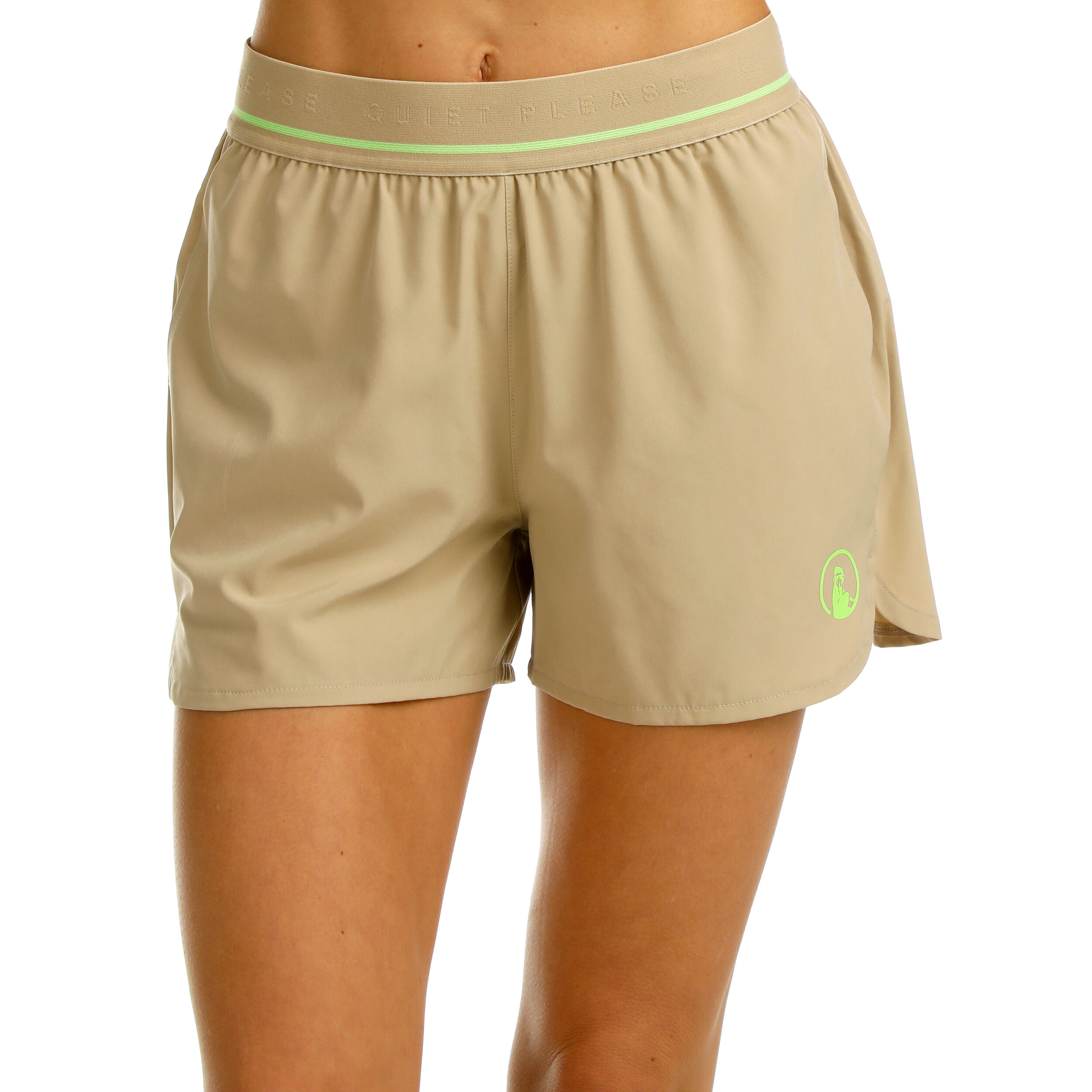 Quiet Please Wild Match 2in1 Short Avec Poche-balles Femmes - Beige , Vert Fluo
